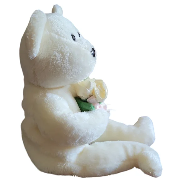Vtg 05 Ty Beanie Baby DEAR ONE White Bear Floral (Hallmark Gold Crown Excl) 8.5" - Picture 5 of 12
